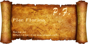Pler Florina névjegykártya